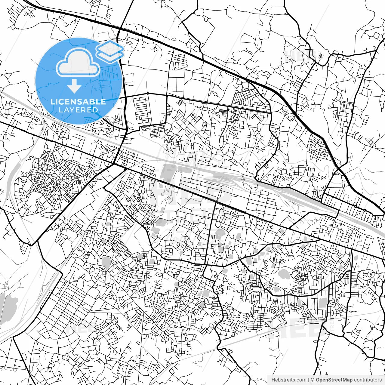 Layered PDF map of Asansol, West Bengal, India