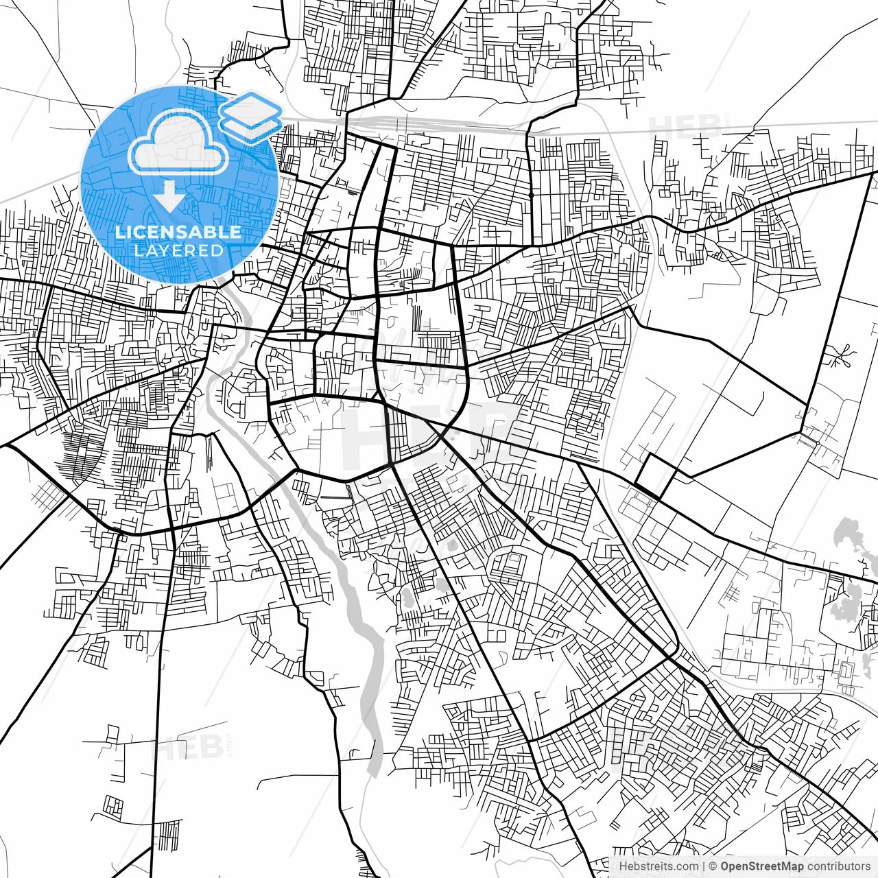 Layered PDF map of Akola, Maharashtra, India