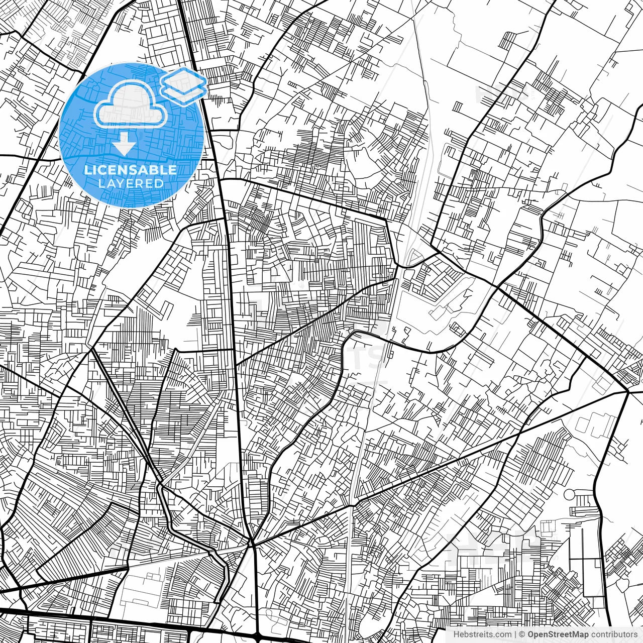 Layered PDF map of Loni, Uttar Pradesh, India
