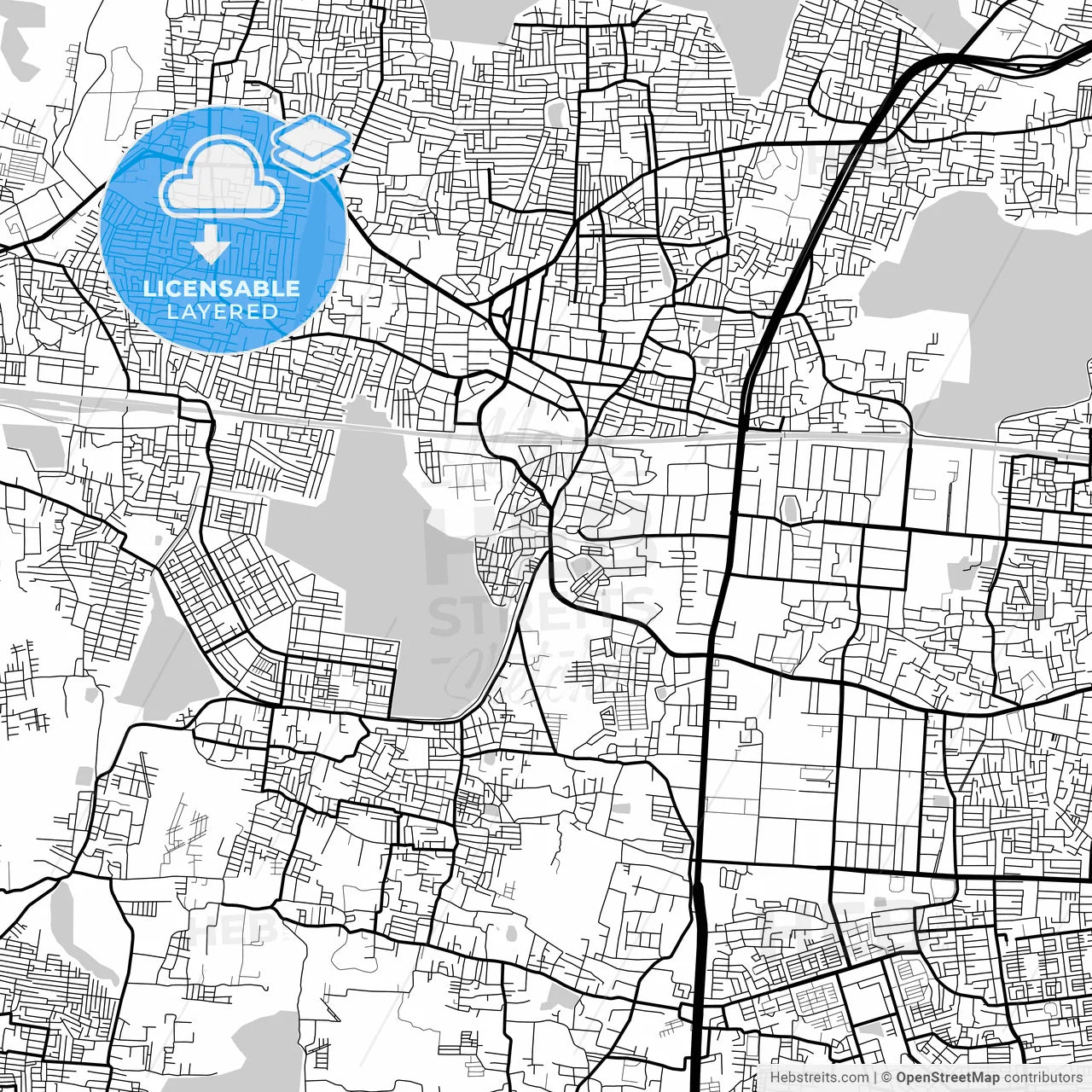 Layered PDF map of Ambattur, Tamil Nadu, India