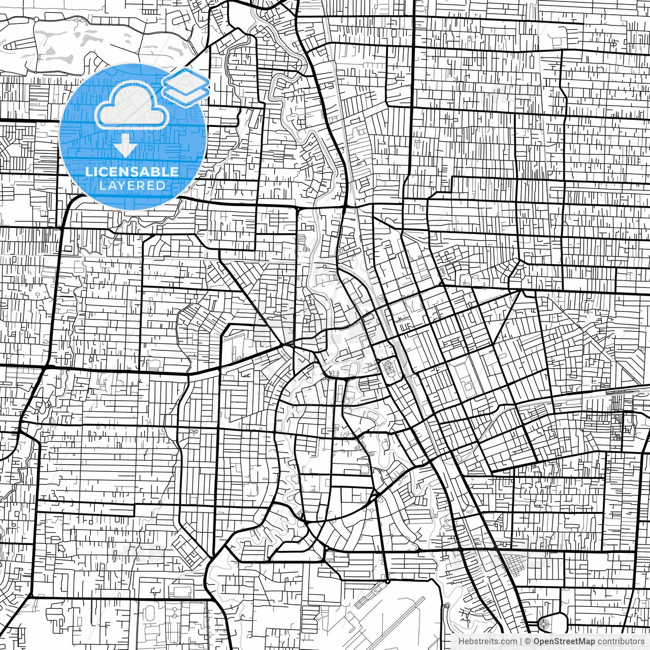 Layered PDF map of Medan, North Sumatra, Indonesia