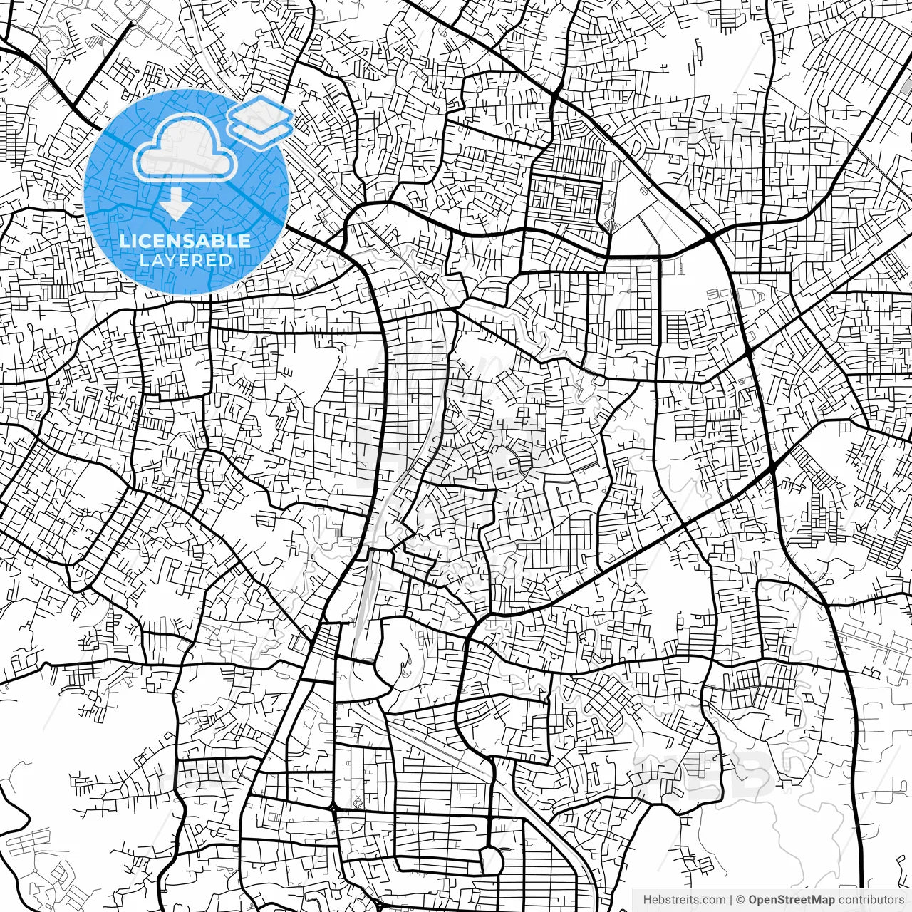 Layered PDF map of Bandar Lampung, Lampung, Indonesia
