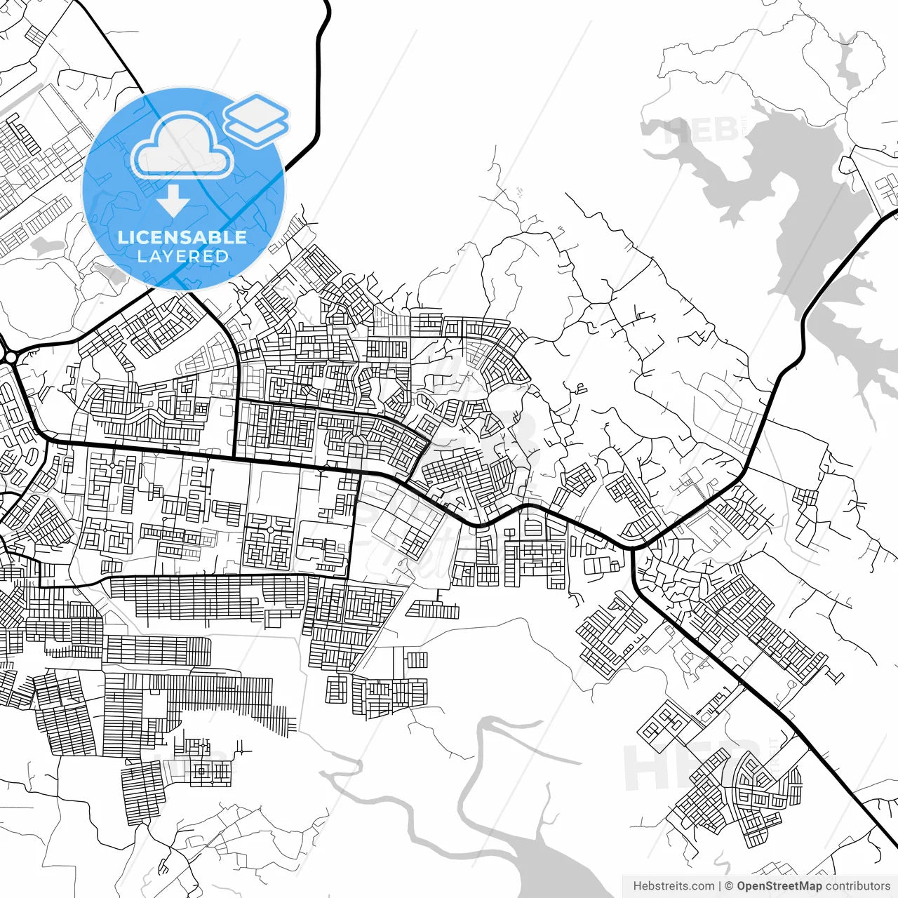 Layered PDF map of Batam, Kepulauan Riau, Indonesia