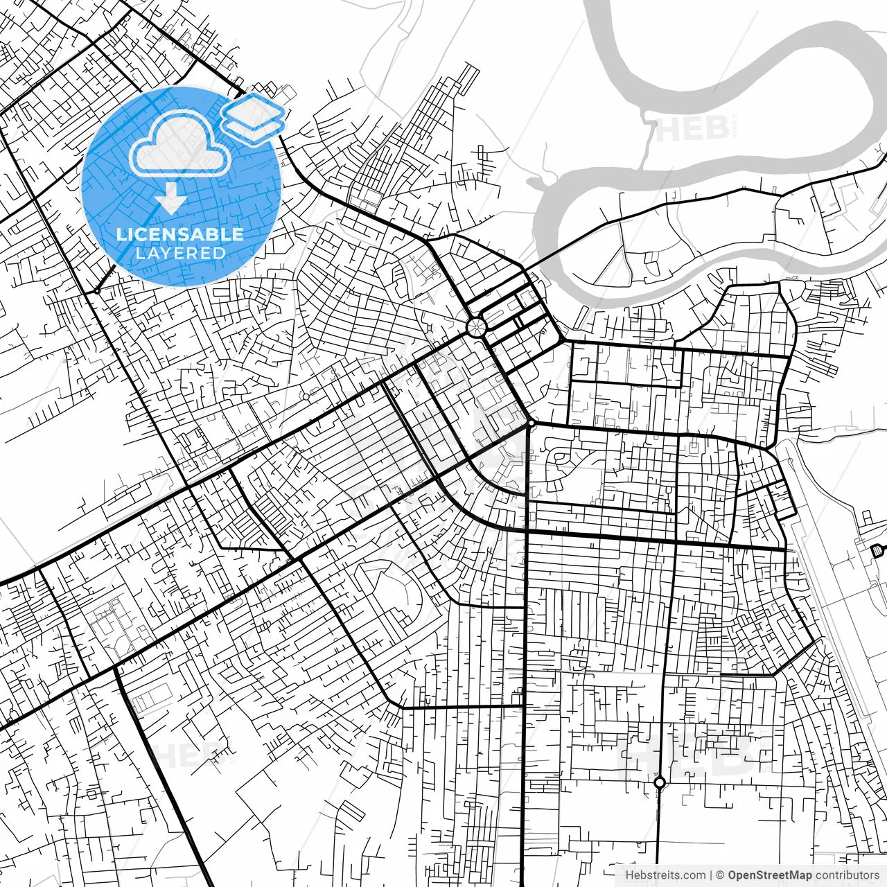 Layered PDF map of Palangka Raya, Central Kalimantan, Indonesia