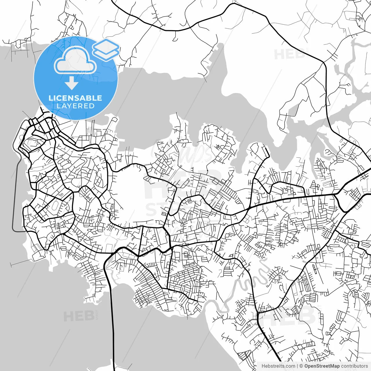 Layered PDF map of Tanjung Pinang, Kepulauan Riau, Indonesia