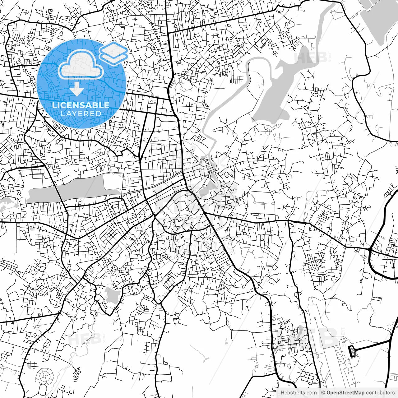 Layered PDF map of Pangkal Pinang, Bangka Belitung, Indonesia