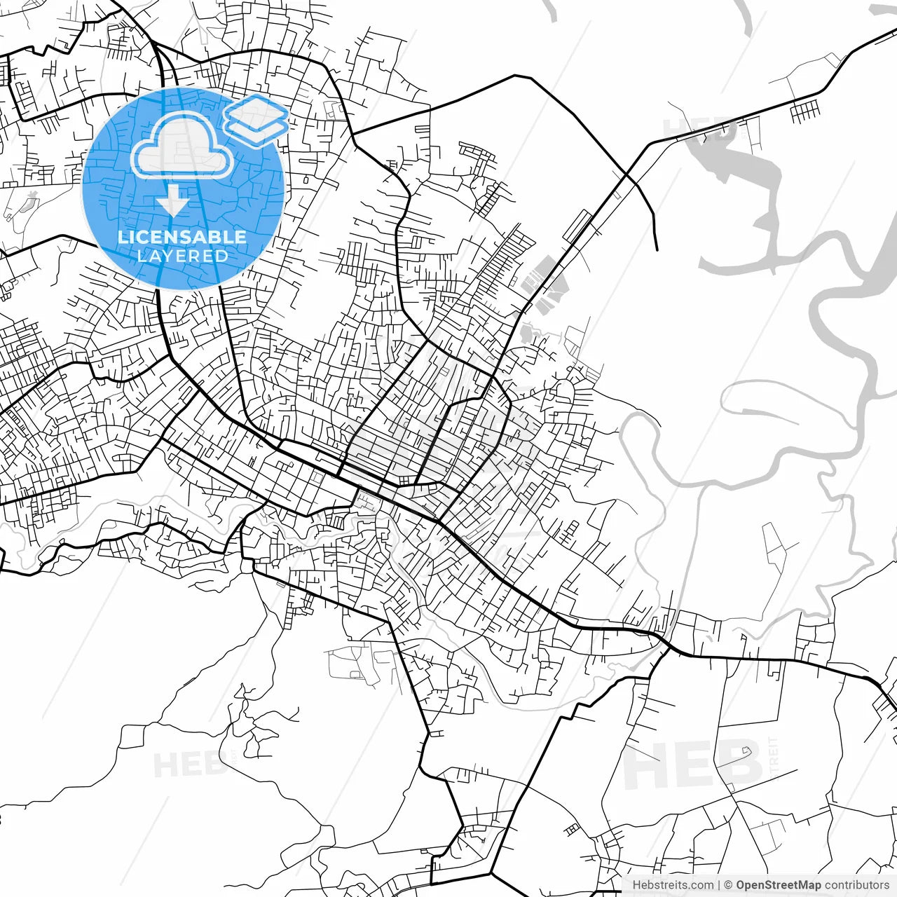 Layered PDF map of Langsa, Aceh, Indonesia