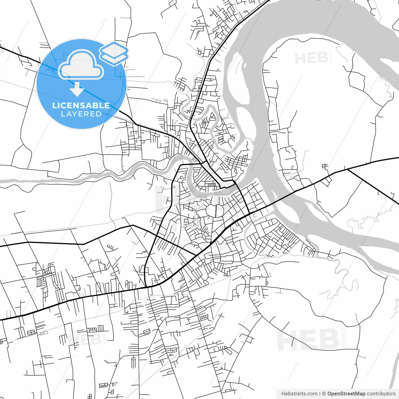 Layered PDF map of Tanjungbalai, North Sumatra, Indonesia