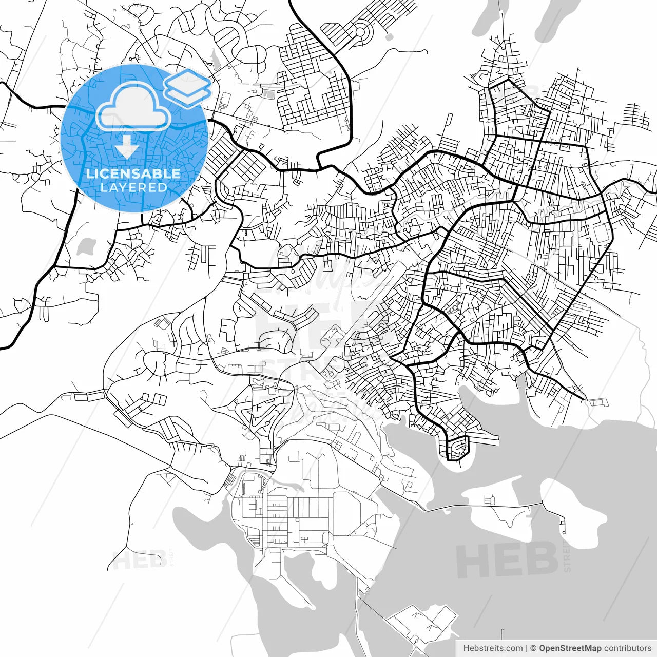 Layered PDF map of Bontang, East Kalimantan, Indonesia