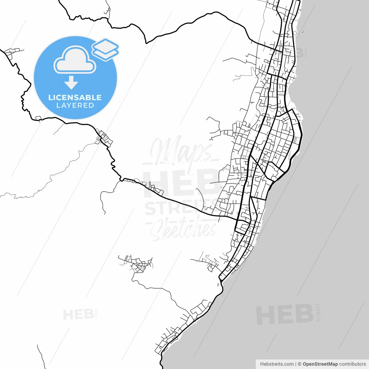 Layered PDF map of Tidore, North Maluku, Indonesia
