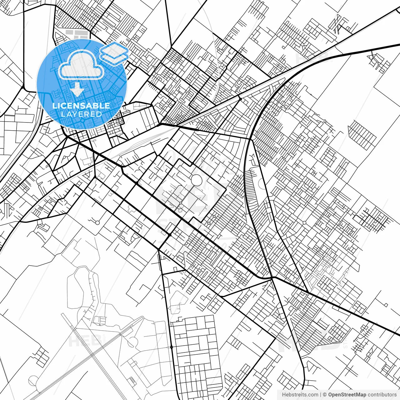 Layered PDF map of Sargodha, Punjab, Pakistan