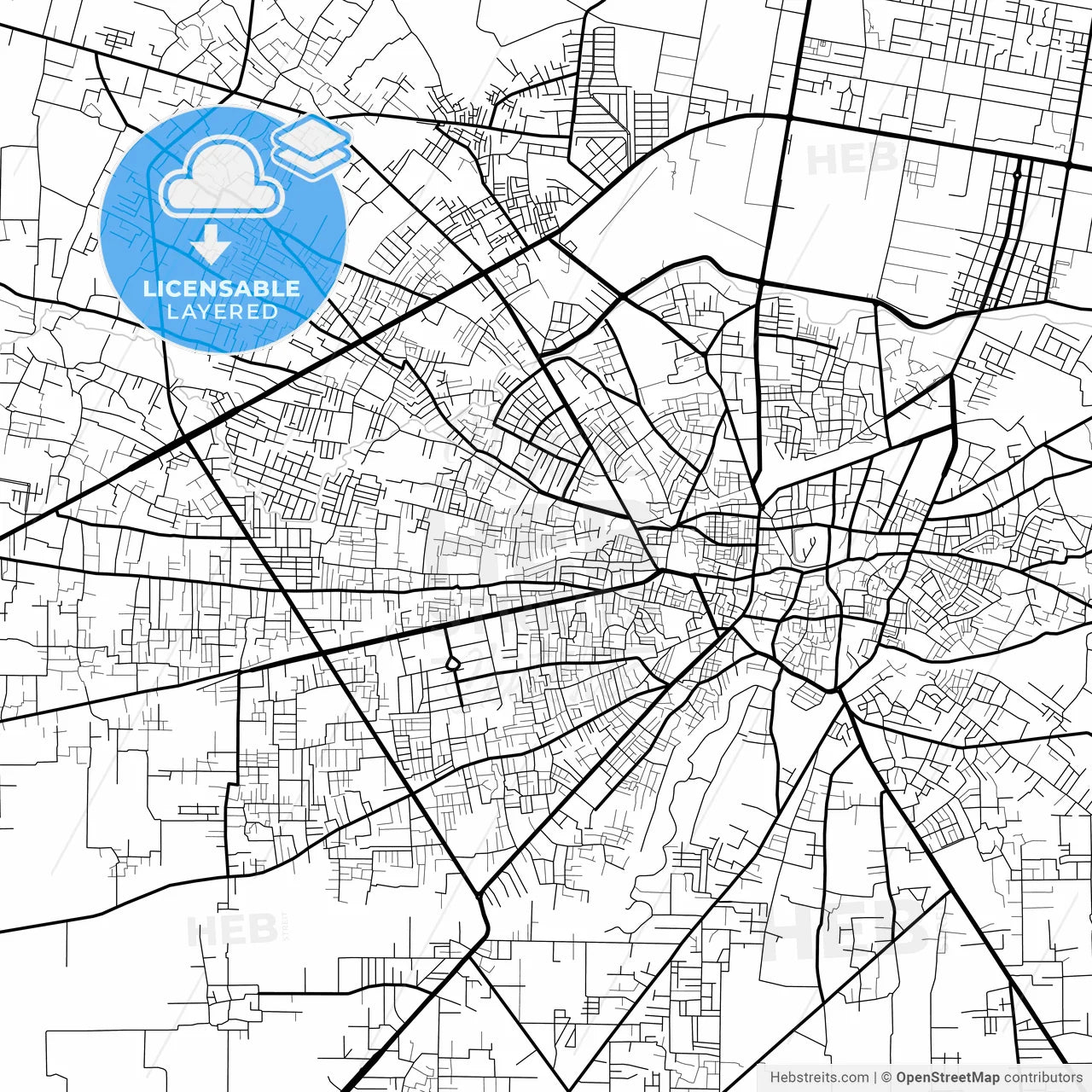 Layered PDF map of Sialkot, Punjab, Pakistan