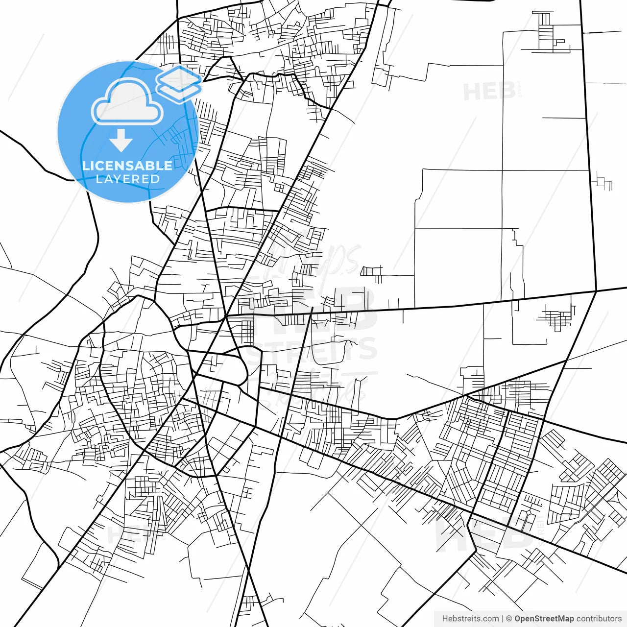 Layered PDF map of Jhang, Punjab, Pakistan