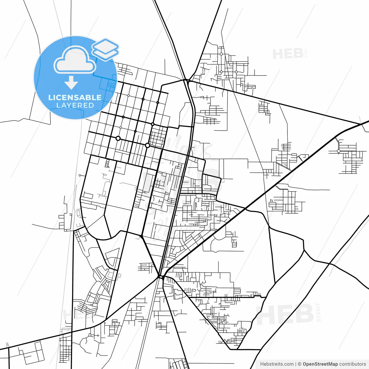 Layered PDF map of Dera Ghazi Khan, Punjab, Pakistan