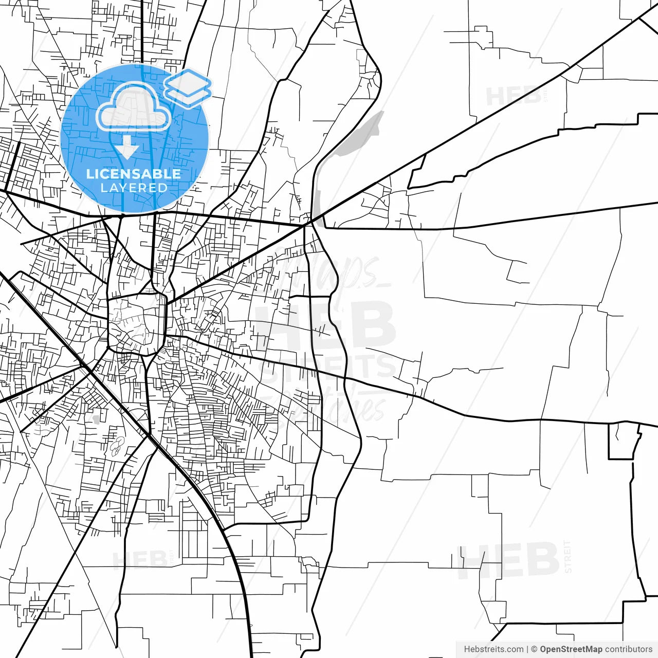 Layered PDF map of Gujrat, Punjab, Pakistan