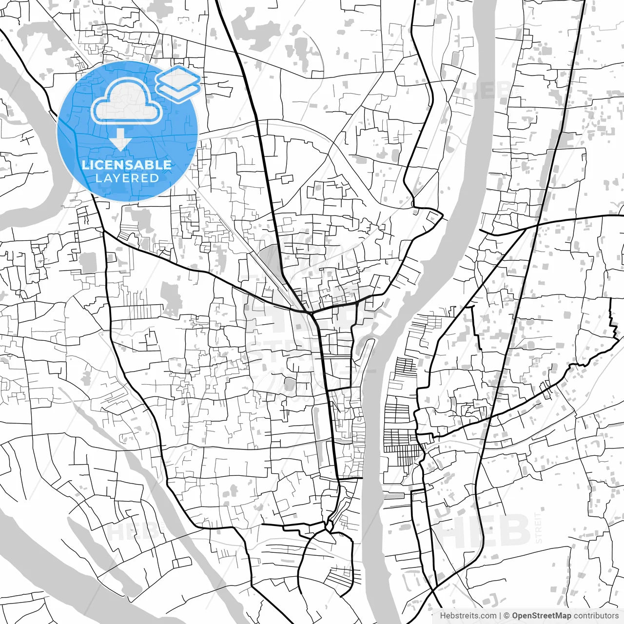 Layered PDF map of Narayanganj, Narayanganj, Bangladesh