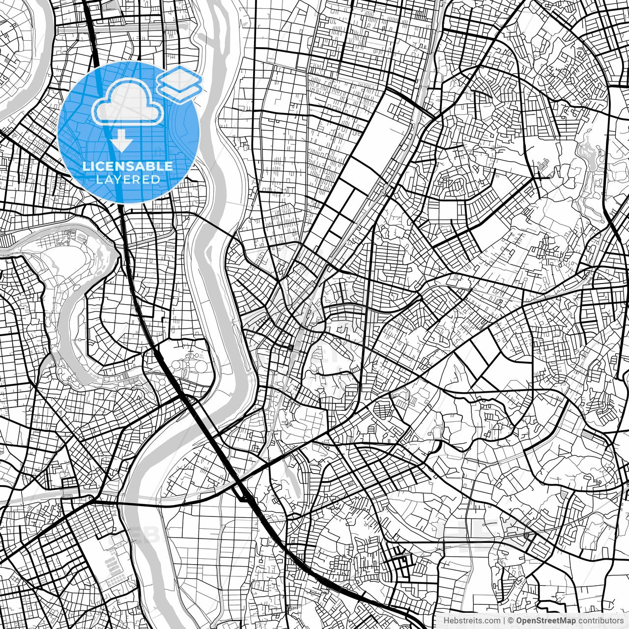 Layered PDF map of Matsudo, Chiba, Japan
