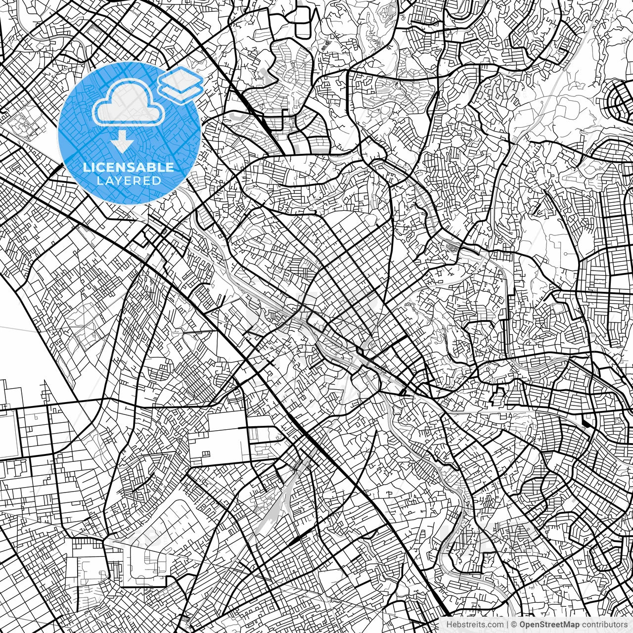 Layered PDF map of Machida, Tokyo, Japan
