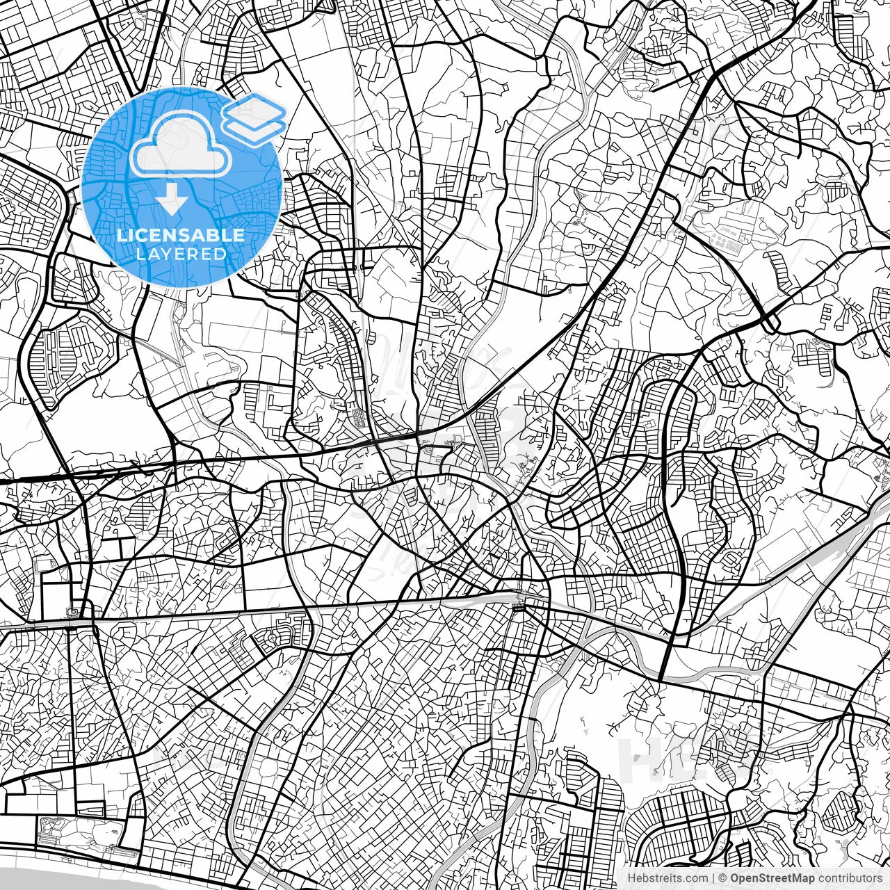 Layered PDF map of Fujisawa, Kanagawa, Japan