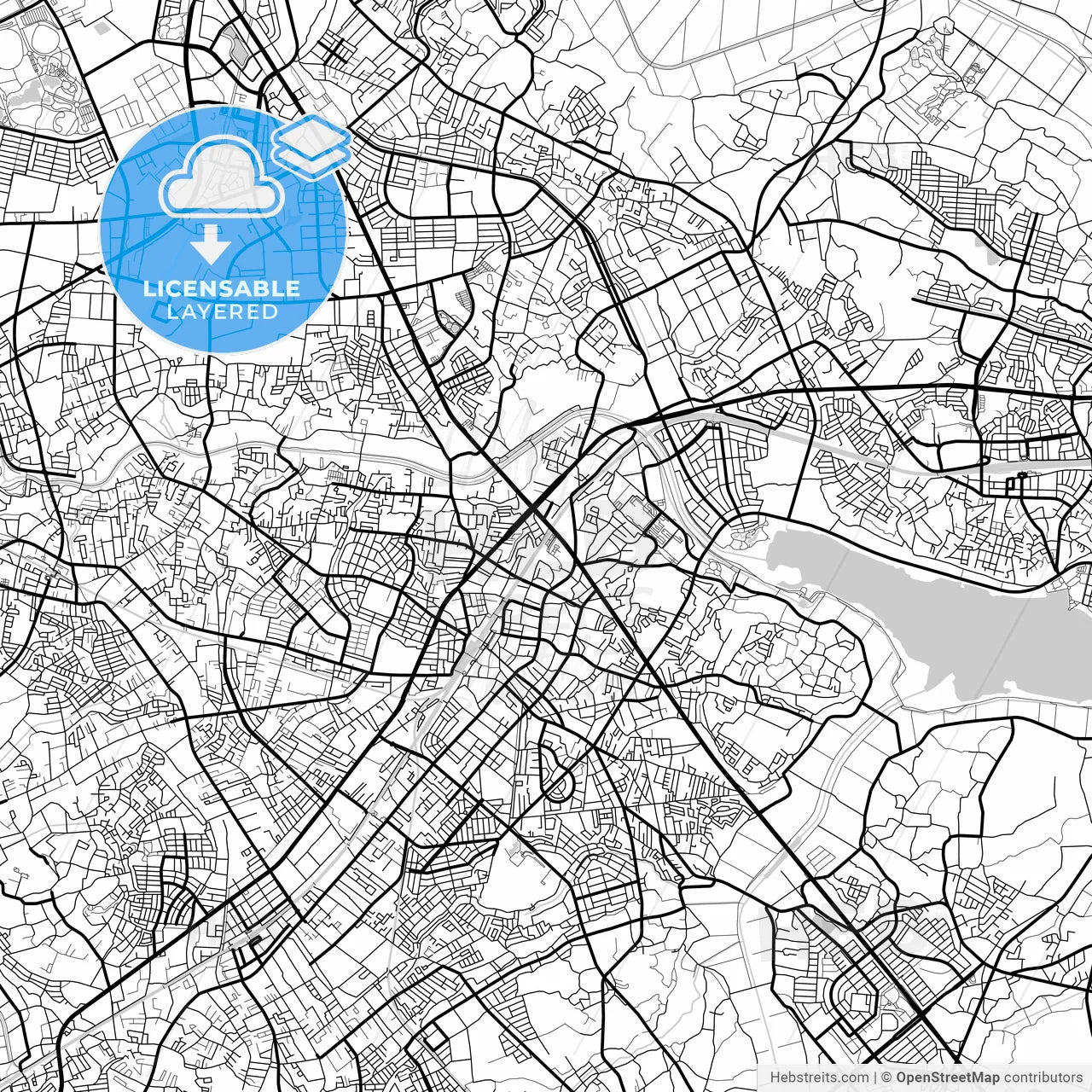 Layered PDF map of Kashiwa, Chiba, Japan