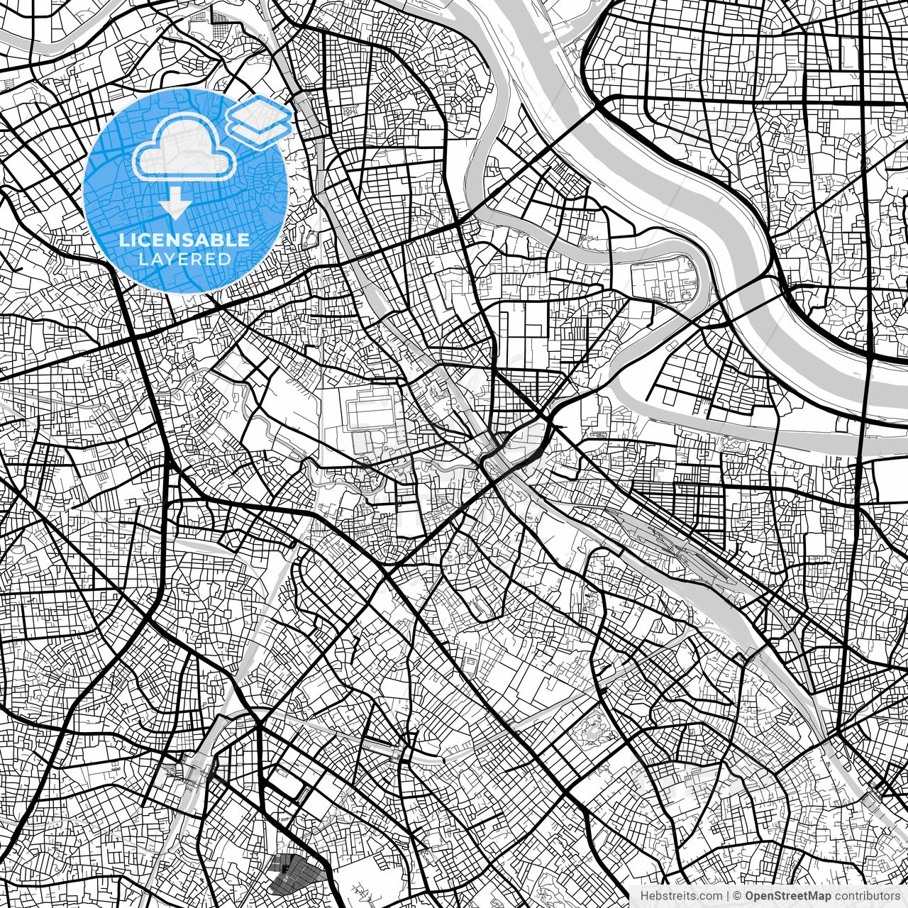 Layered PDF map of Kita, Tokyo, Japan