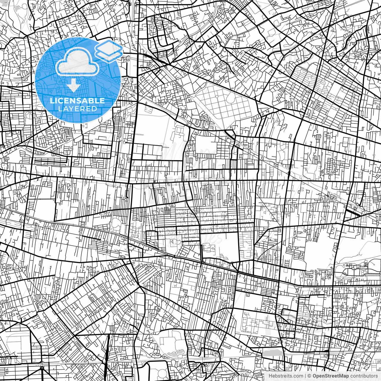 Layered PDF map of Kodaira, Tokyo, Japan