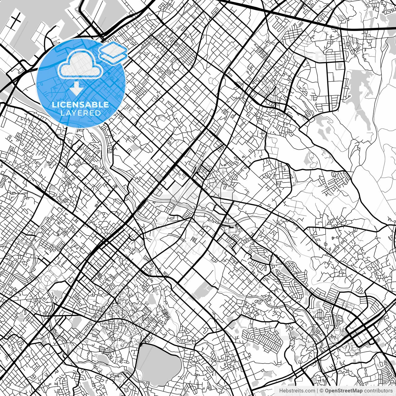 Layered PDF map of Izumi, Osaka, Japan