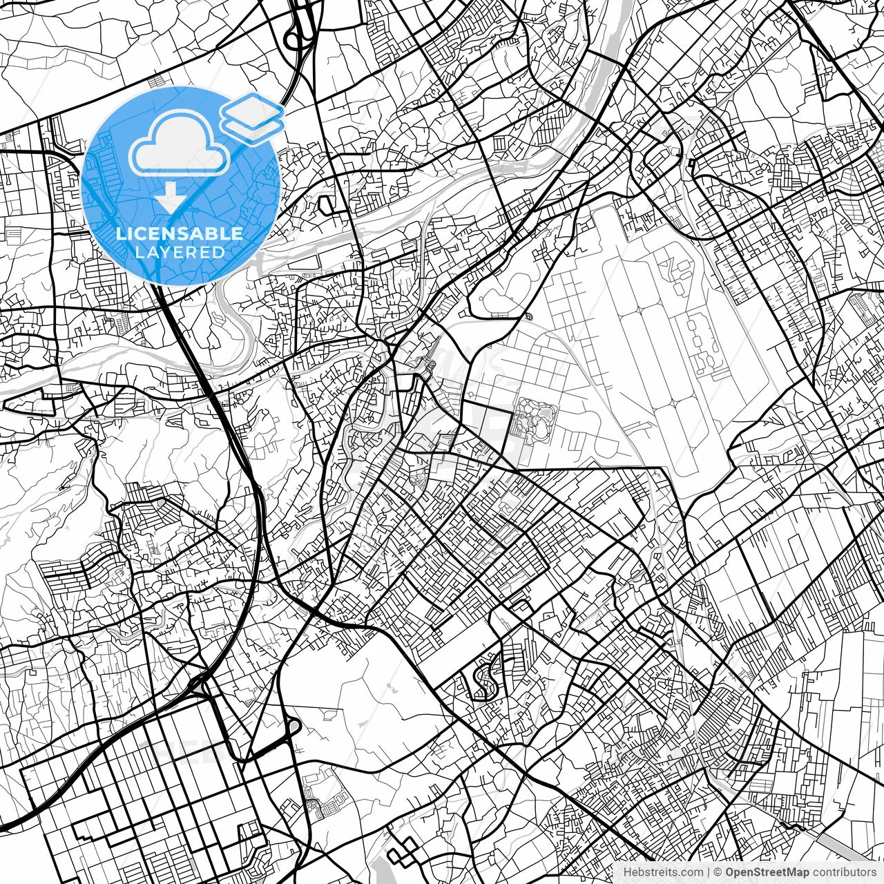 Layered PDF map of Iruma, Saitama, Japan