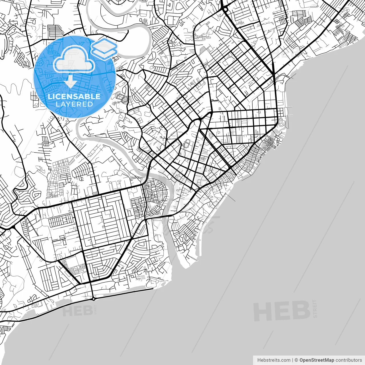 Layered PDF map of Davao City, Davao del Sur, Philippines