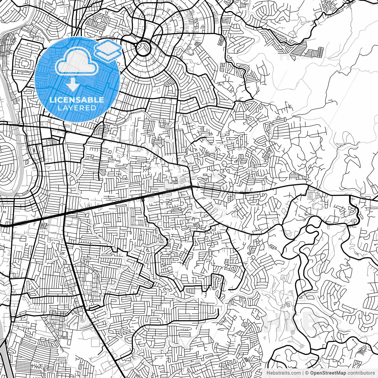 Layered PDF map of Antipolo, Rizal, Philippines