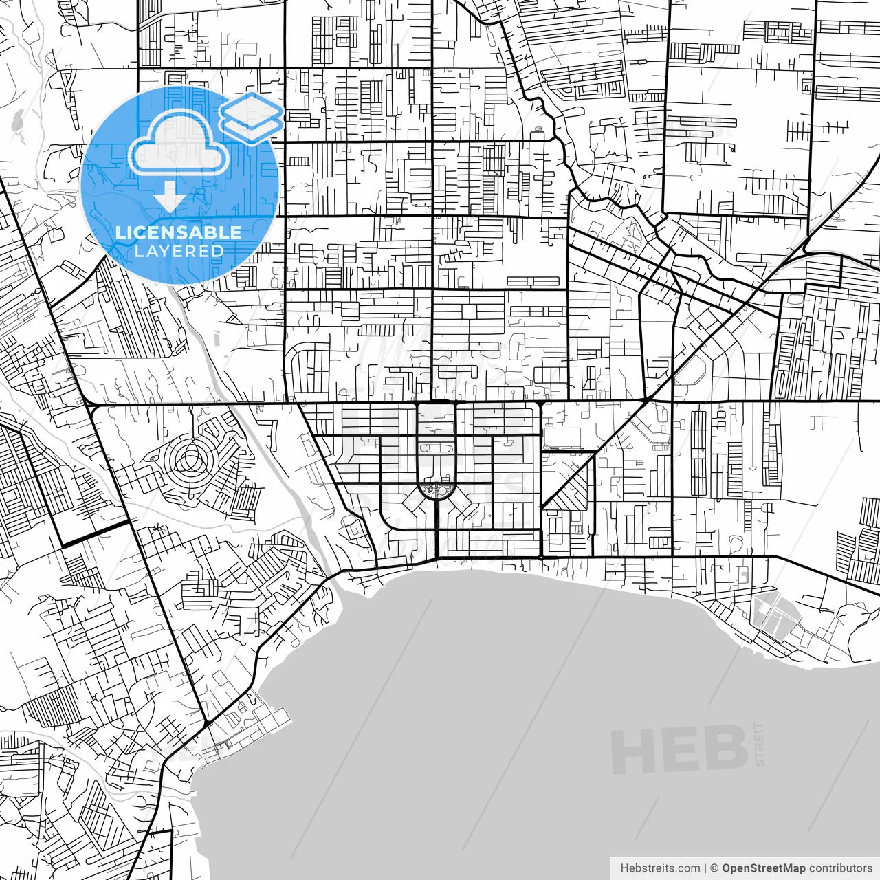 Layered PDF map of General Santos, South Cotabato, Philippines