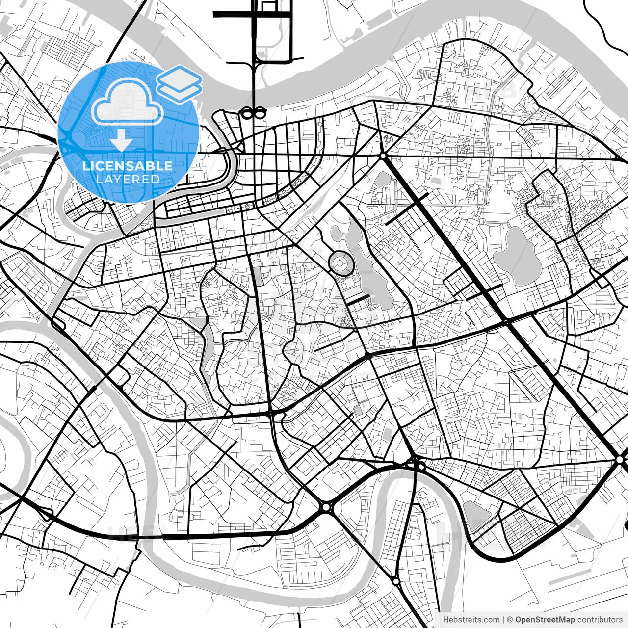 Layered PDF map of Haiphong, Kiến An, Vietnam