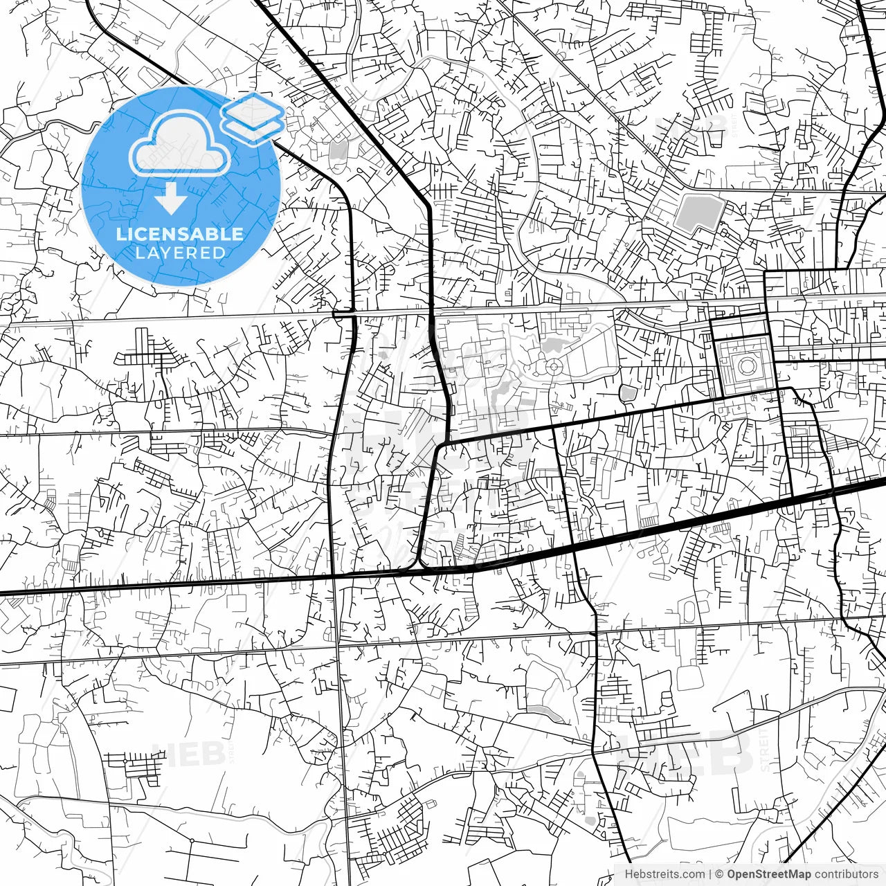 Layered PDF map of Nakhon Pathom, Nakhon Pathom, Thailand
