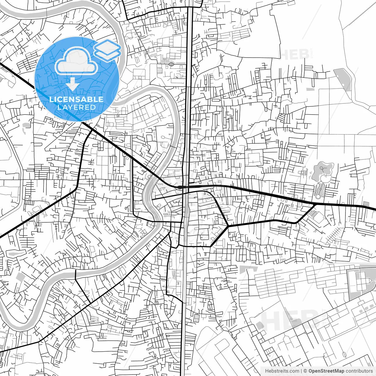 Layered PDF map of Phitsanulok, Phitsanulok, Thailand