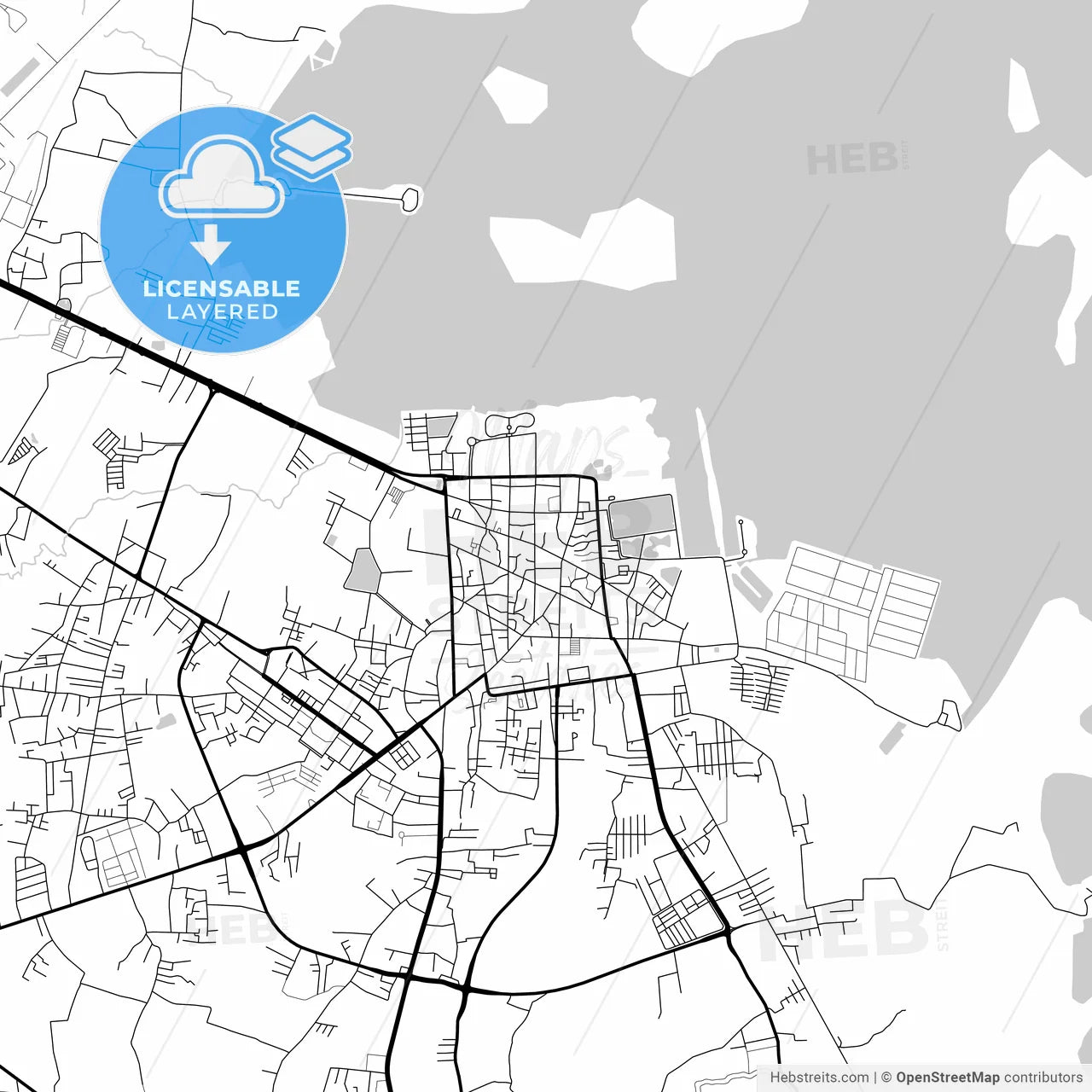Layered PDF map of Sakon Nakhon, Sakon Nakhon, Thailand