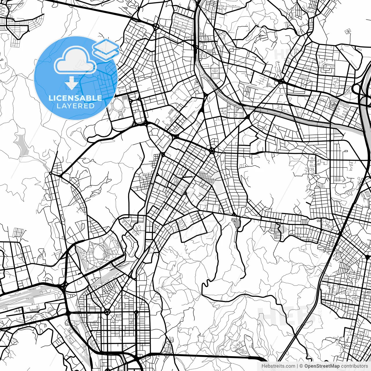 Layered PDF map of Busan, South Korea