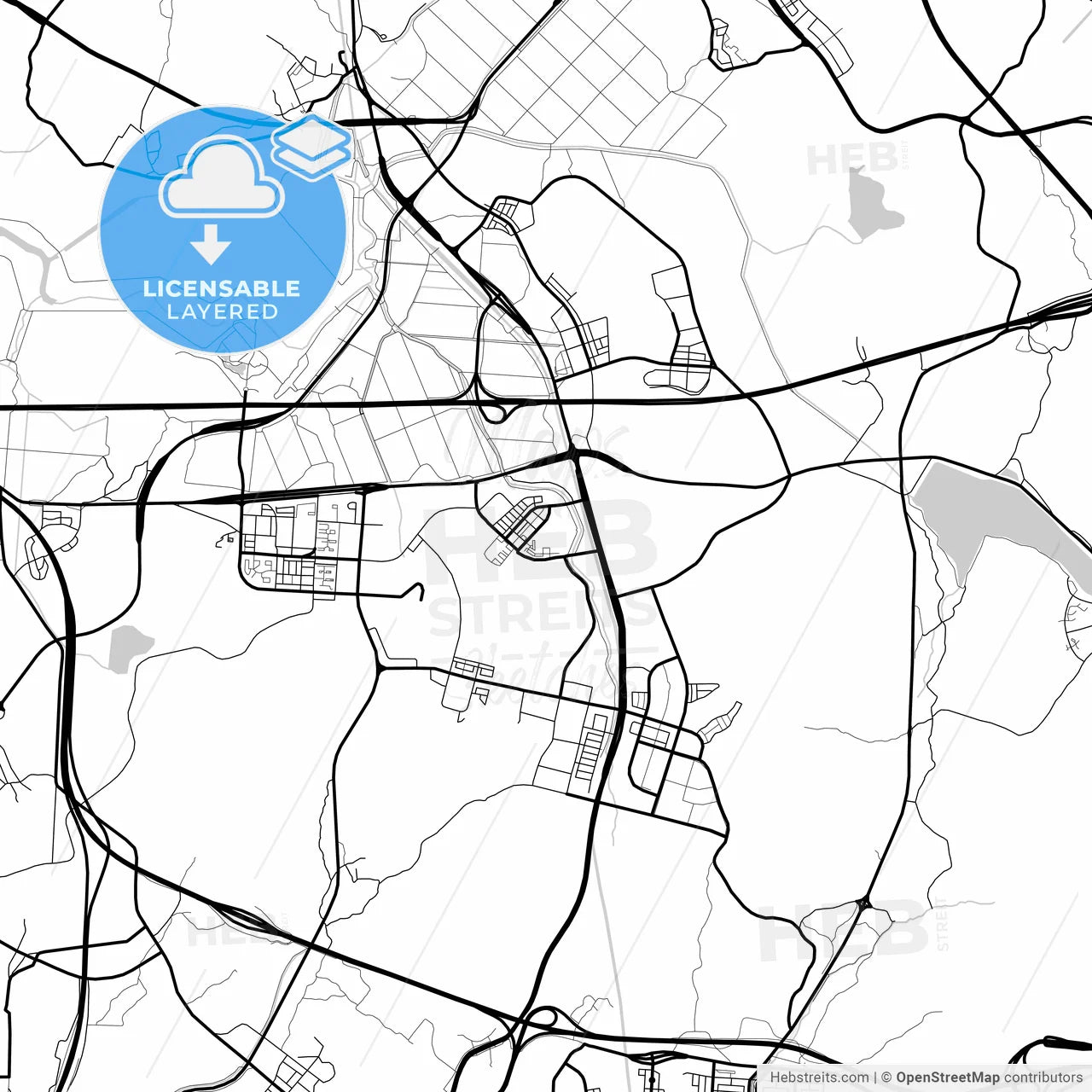 Layered PDF map of Siheung, Gyeonggi, South Korea