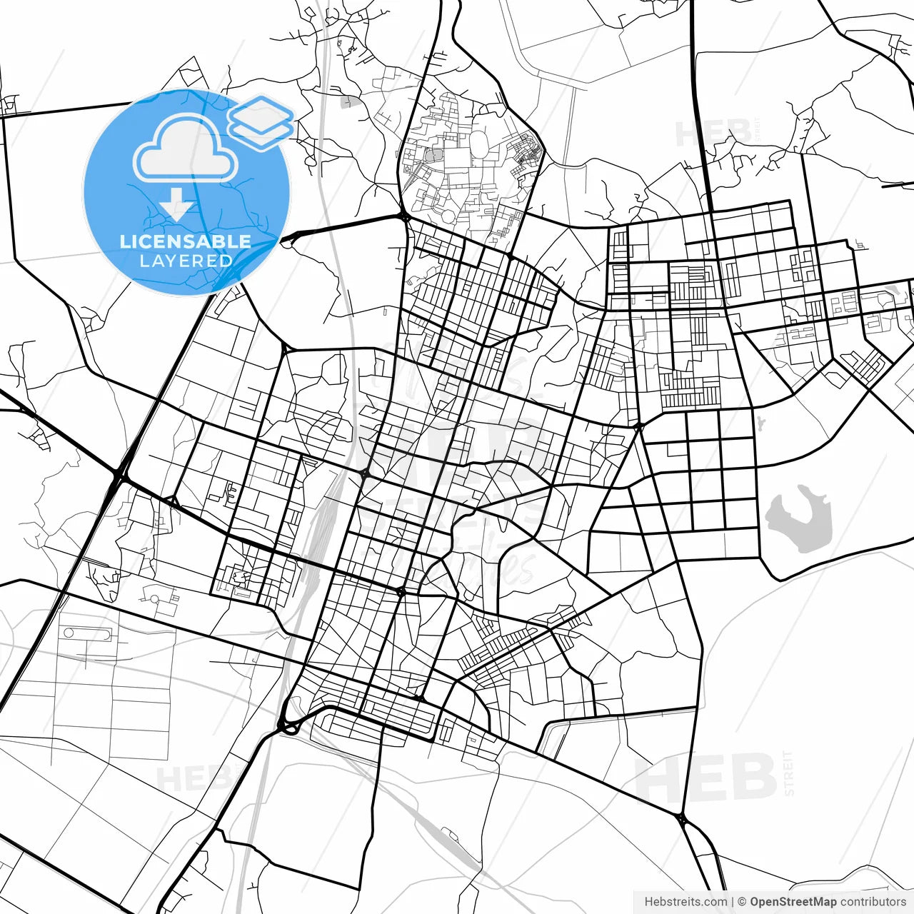 Layered PDF map of Iksan, North Jeolla, South Korea