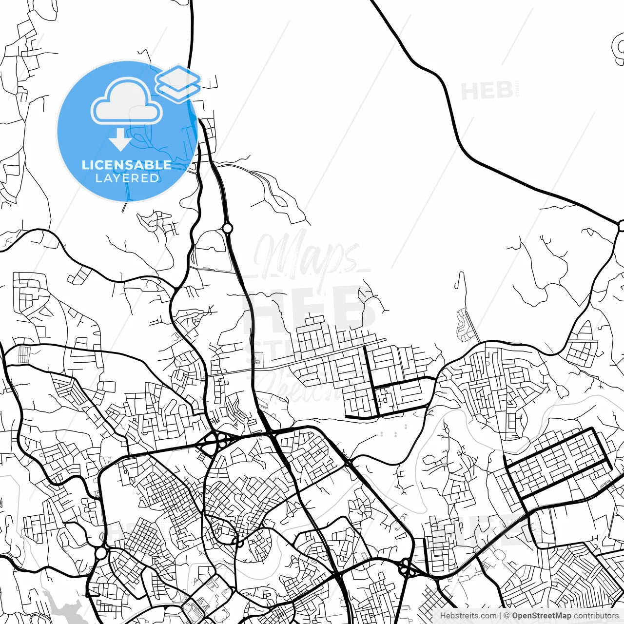 Layered PDF map of Abha, Saudi Arabia