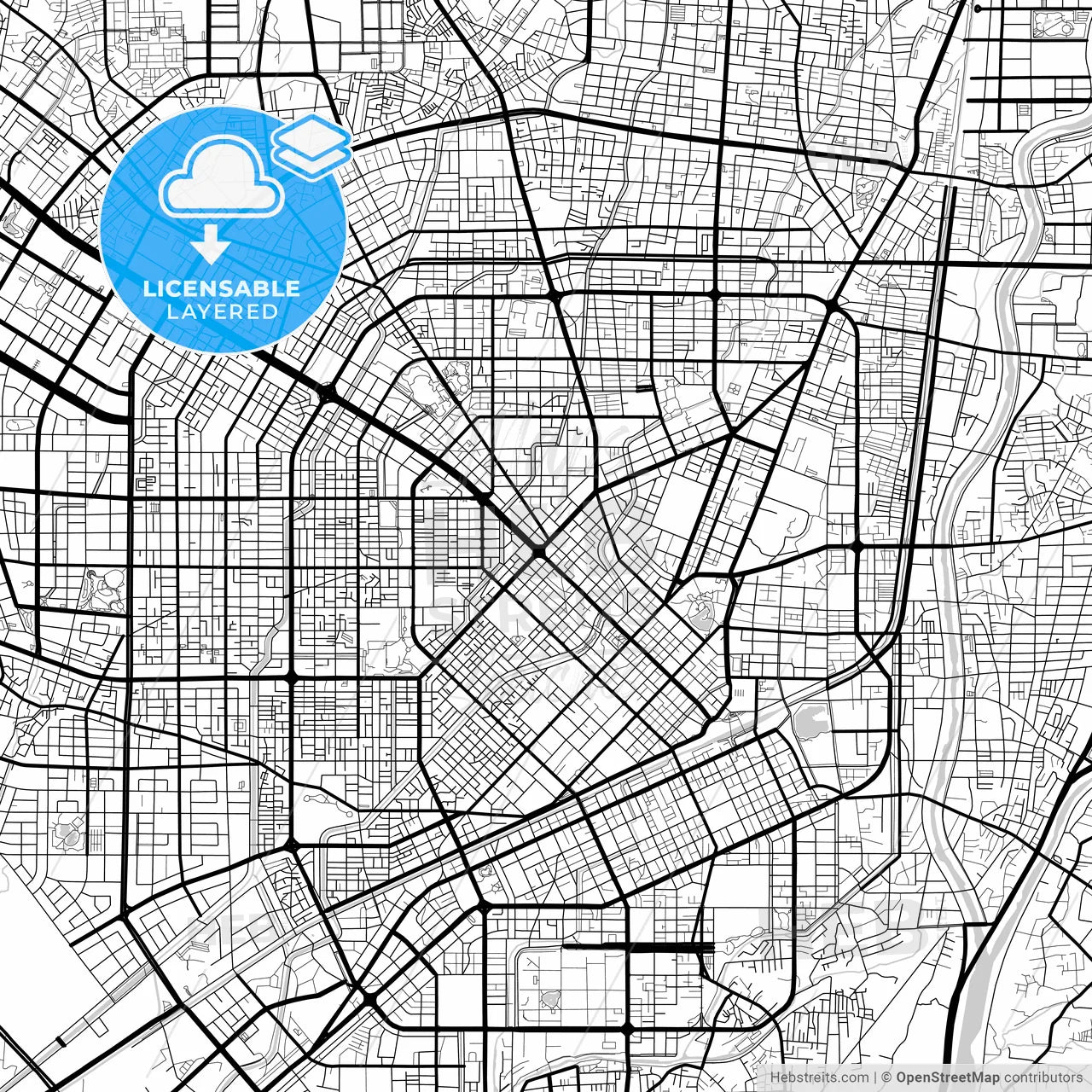 Layered PDF map of Taichung, Taiwan
