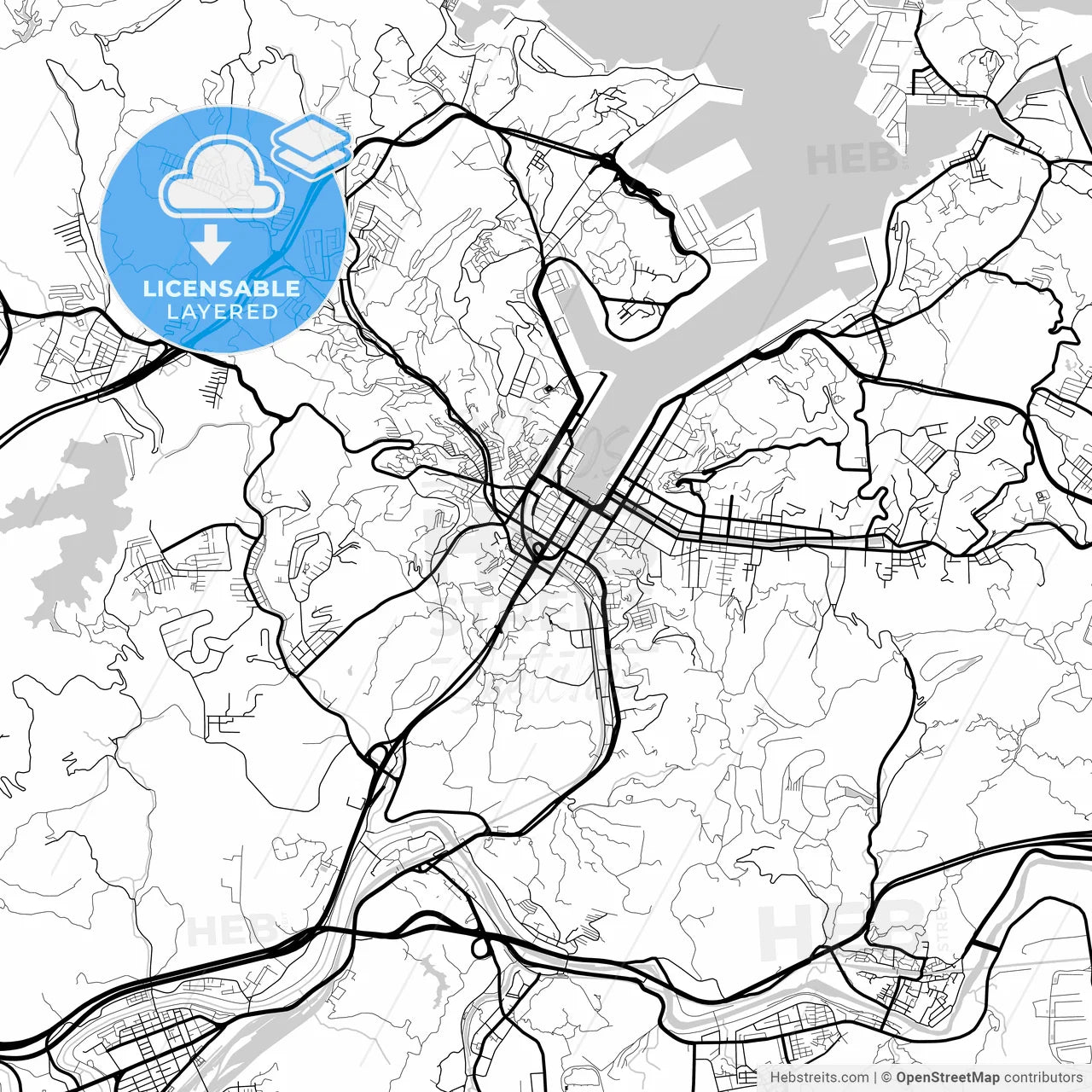 Layered PDF map of Keelung, Taiwan