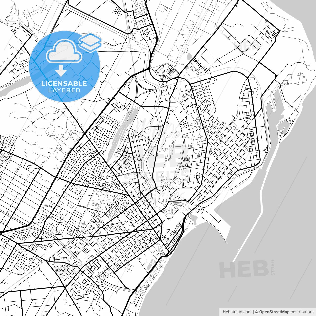 Layered PDF map of Hualien, Hualien, Taiwan
