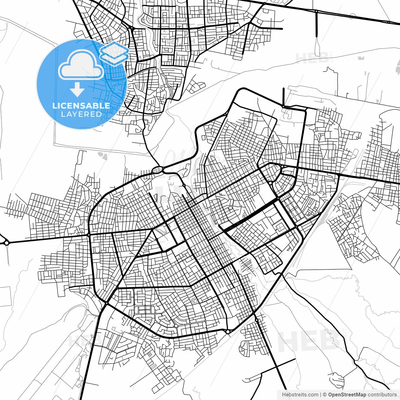 Layered PDF map of Qamishli, Syria