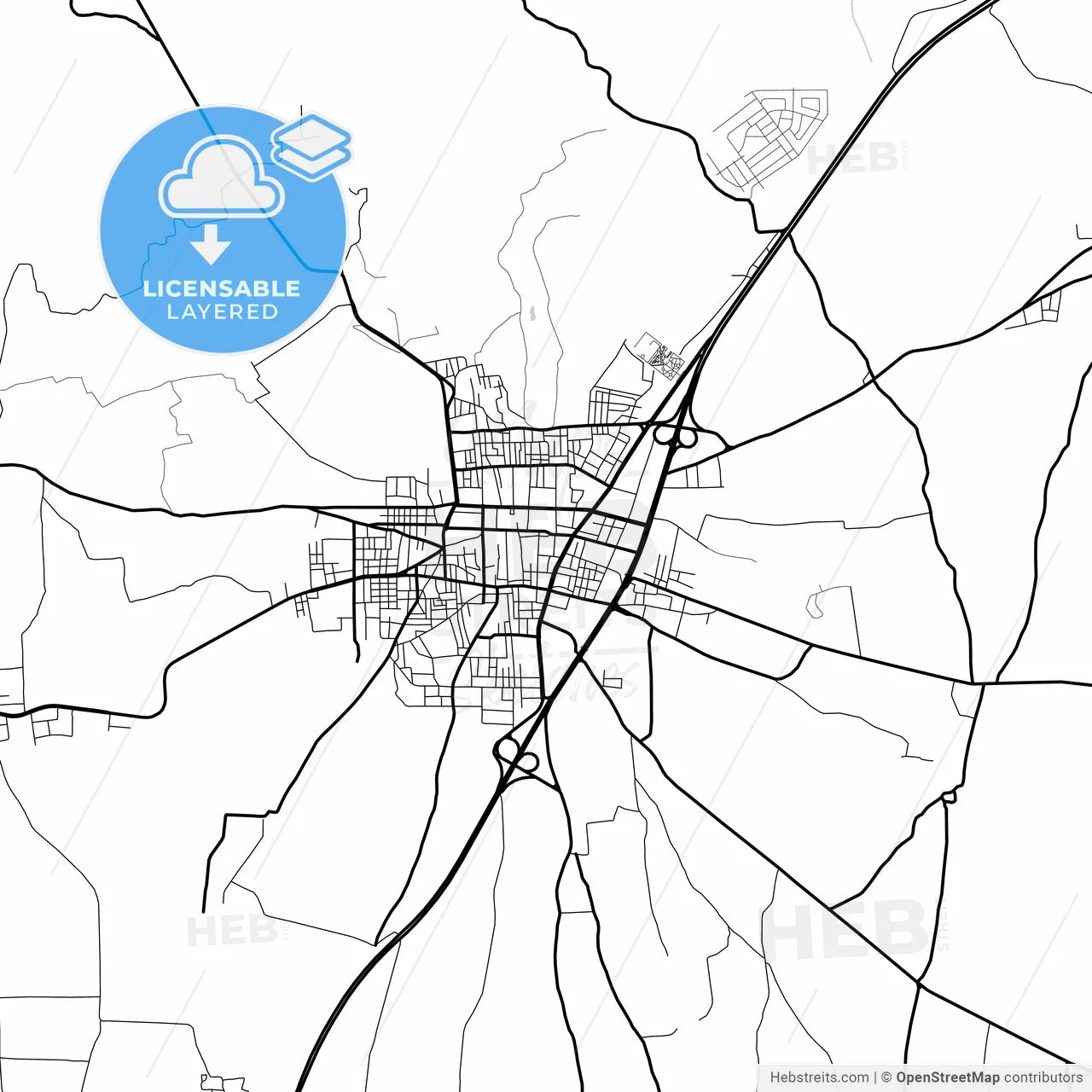 Layered PDF map of Maarat al-Numaan, Syria