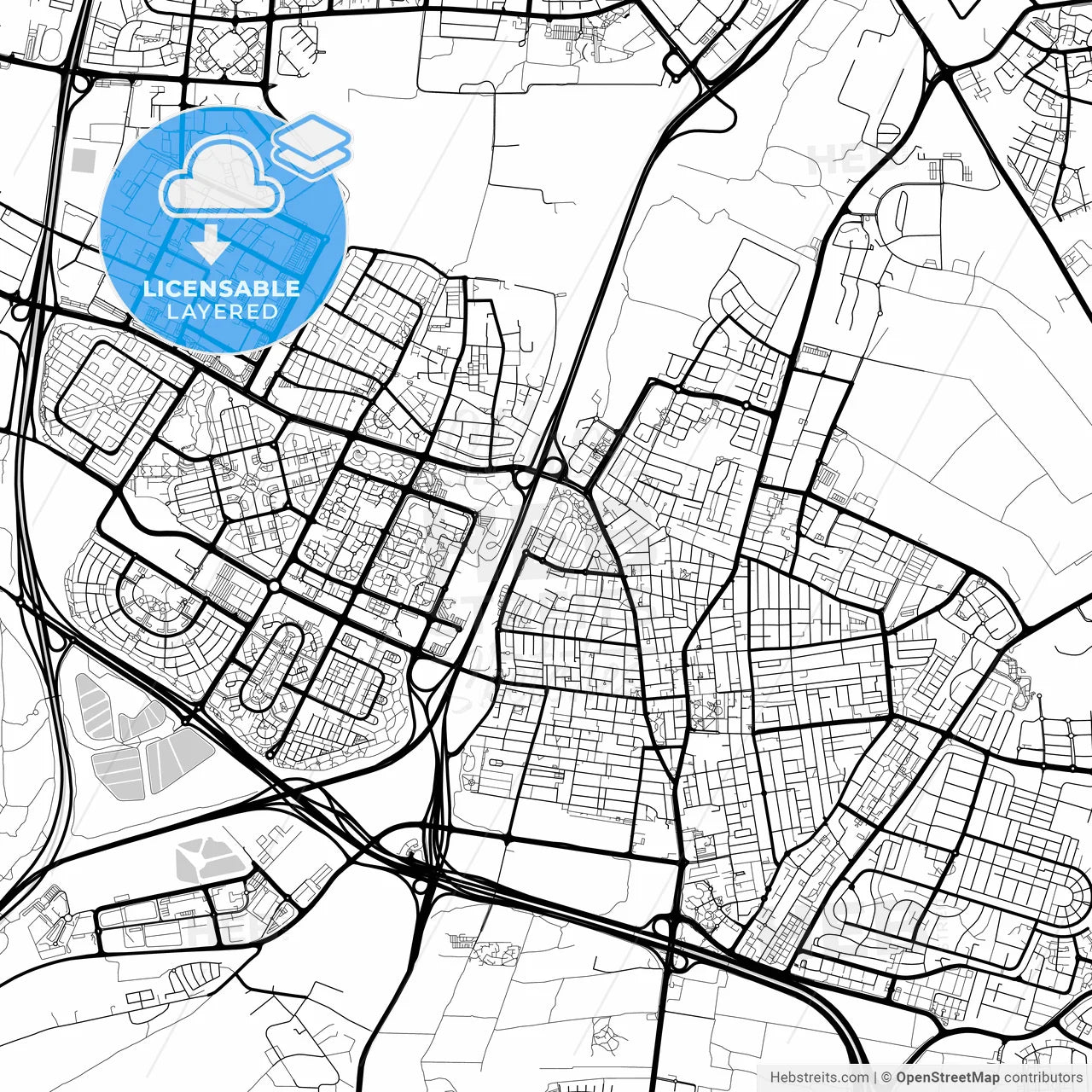 Layered PDF map of Rishon LeZion, Center, Israel