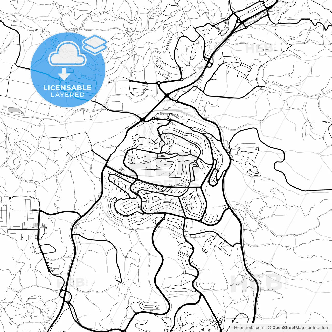 Layered PDF map of Beit Shemesh, Jerusalem, Israel