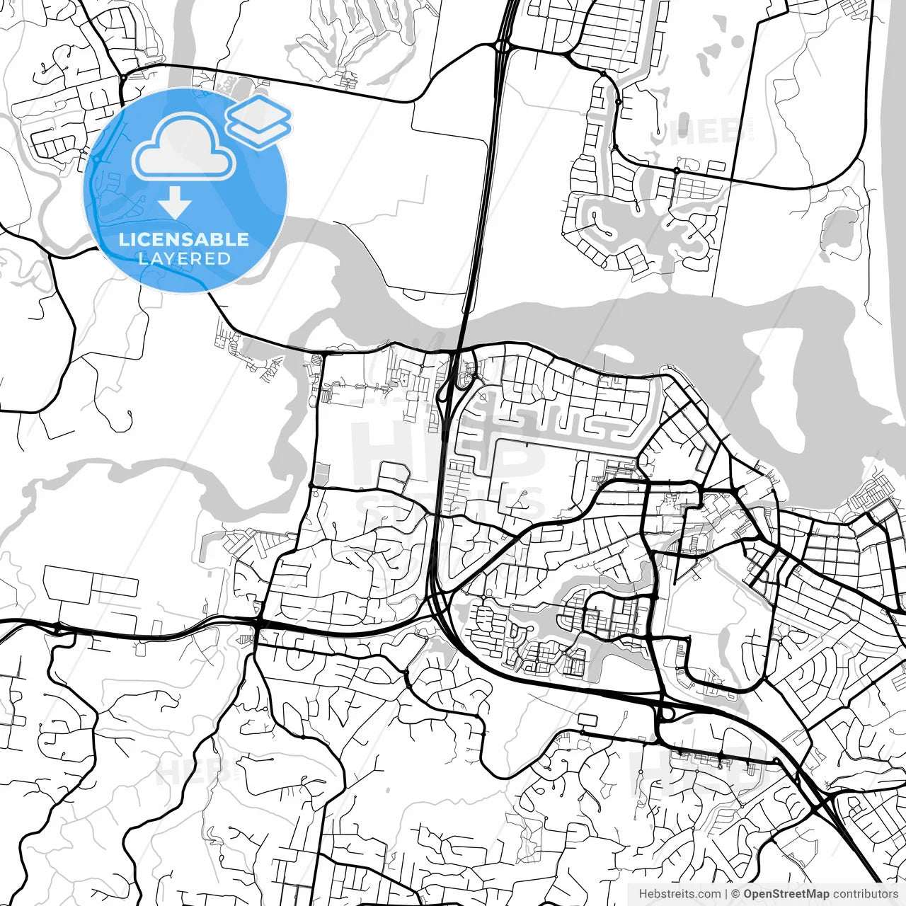 Layered PDF map of Sunshine Coast, Queensland, Australia