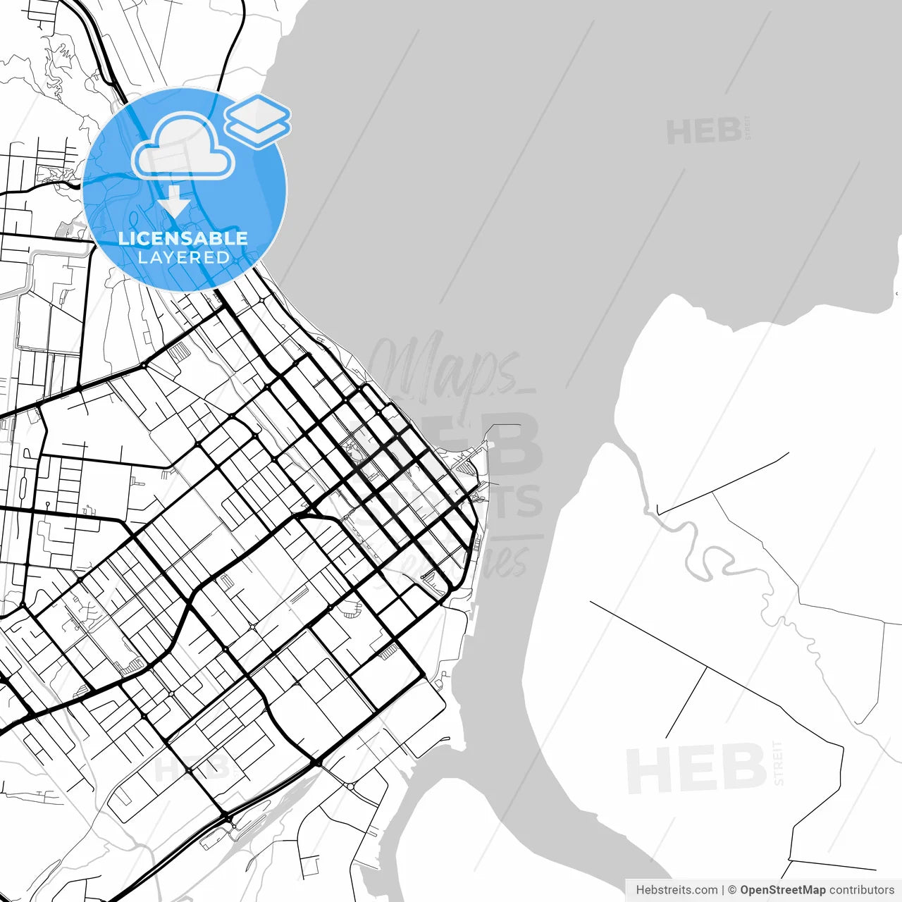 Layered PDF map of Cairns, Queensland, Australia