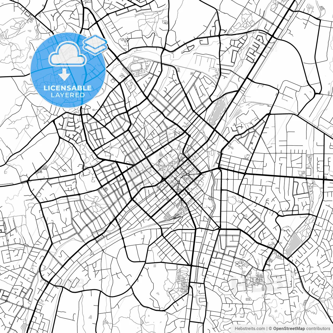 Layered PDF map of Bendigo, Victoria, Australia