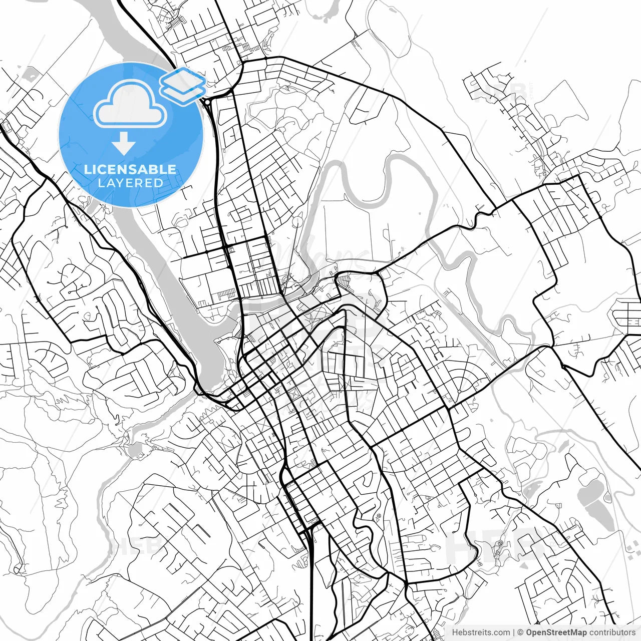 Layered PDF map of Launceston, Tasmania, Australia
